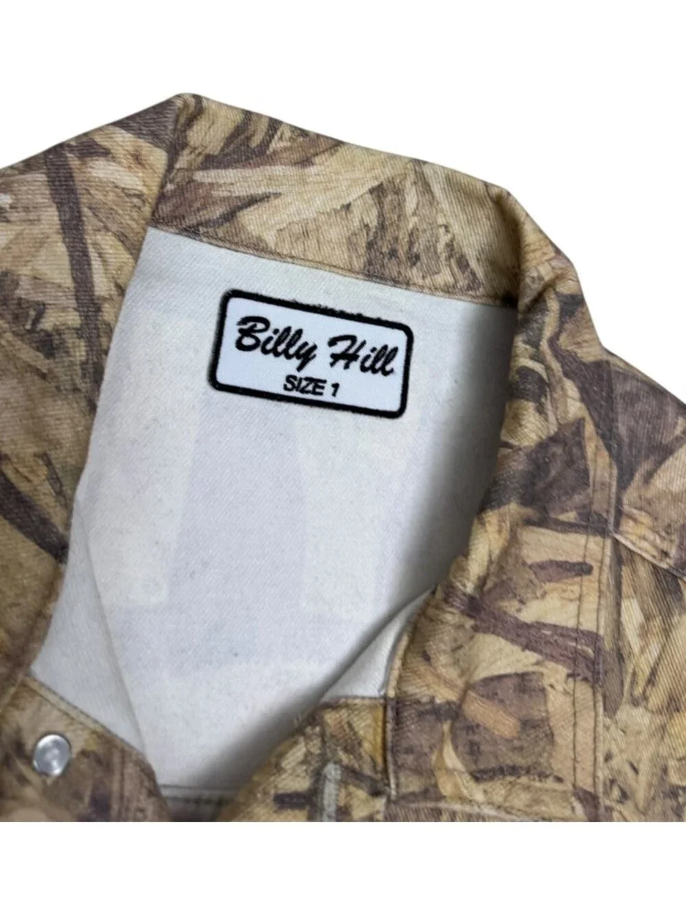 RARE BILLY HILL Wood CAMO Denim 2-Piece Streetwear Limited Jacket & Jeans - L